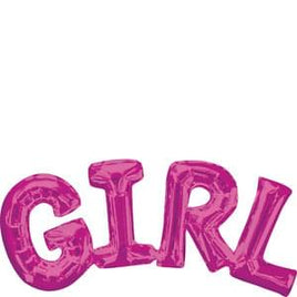 Girl Pink Block Phrase Air Filled Balloon