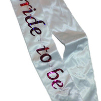 White Flashing Bride To Be Sash with Hot Pink Letters 1 ct. 