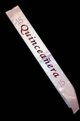 White Quinceanera Sash