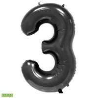 34" BLACK NUMBER MYLAR/FOIL BALLOON