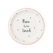 Born To Be Loved Dessert Plates Pink 12 ct. 