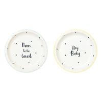 Born To Be Loved Dessert Plates 2 Designs  12 ct.