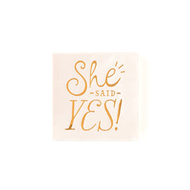 She Said Yes Cocktail Napkins 25 ct. 