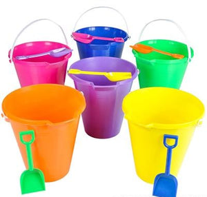 8" Plastic Beach Pail w/Shovel