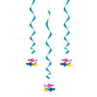 Baby Shark Hanging Swirls 26"  3 ct. 