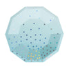 7 in. Blue Iridescent Dessert Plate  10 ct. 