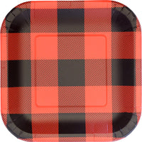 7 in. Square Buffalo Plaid Dessert Plates 8 ct. 