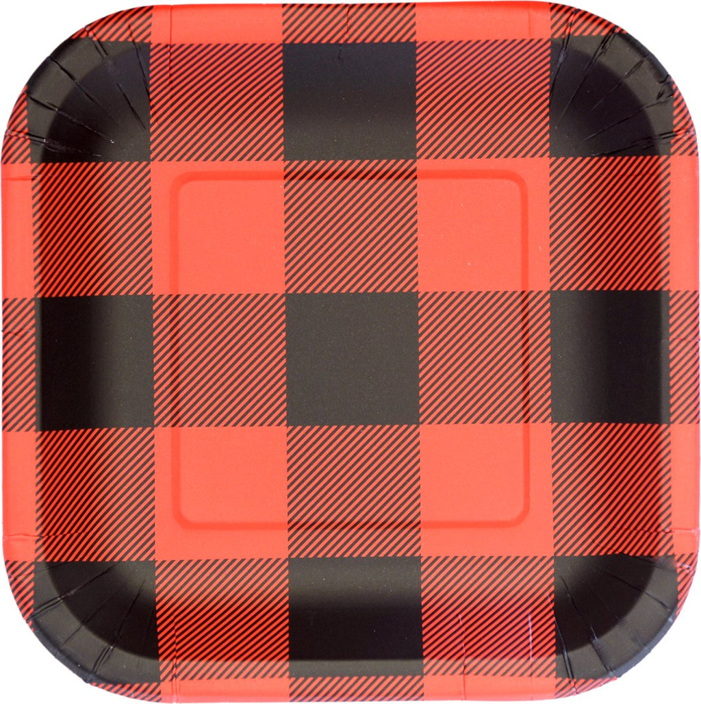 7 in. Square Buffalo Plaid Dessert Plates 8 ct. 