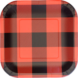 7 in. Square Buffalo Plaid Dessert Plates 8 ct.