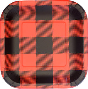 7 in. Square Buffalo Plaid Dessert Plates 8 ct. 