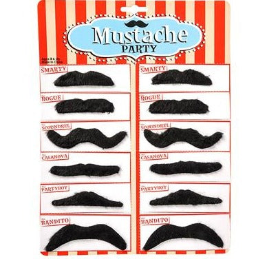 12 Pc Mustache Party Card