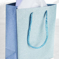 LIGHT BLUE DIAMOND GIFT BAG  9" X 7" X 4"