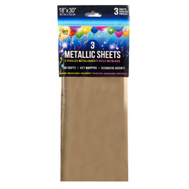 TISSUE 3 PACK 18"X30" METALLIC ROSE GOLD