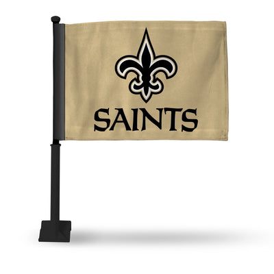 Saints Tan Car Flag- Black Pole
