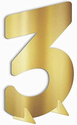 7" GOLD METALLIC NUMBER 3