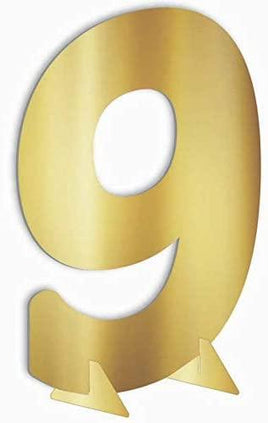7" GOLD METALLIC NUMBER 9