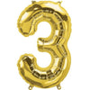 34in GOLD NUMBER MYLAR/FOIL BALLOON