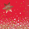 Gold Sparkle Christmas Beverage Napkins  16ct - Foil Stamped