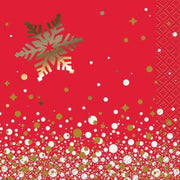 Gold Sparkle Christmas Beverage Napkins  16ct - Foil Stamped