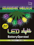 Mardi Gras LED String Light  20ct w/Battery 6'