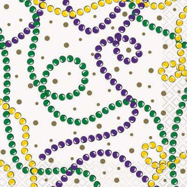 Jazzy Mardi Gras Beverage Napkins  16ct