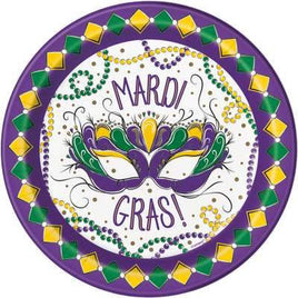 Jazzy Mardi Gras Round 9" Dinner Plates  8ct