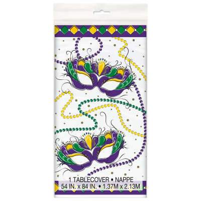 Jazzy Mardi Gras Rectangular Plastic Table Cover  54"x84"