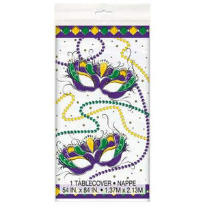 Jazzy Mardi Gras Rectangular Plastic Table Cover  54"x84"