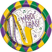Jazzy Mardi Gras Round 7" Dessert Plates  8ct