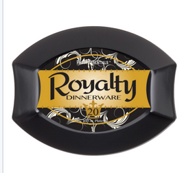 10.5" x 8.5" Royalty Plates - Black 20 Ct.