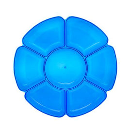 NEON BLUE  16" Round 7 Sectional Tray  1 CT.