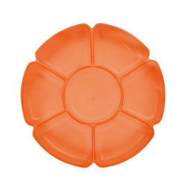 NEON ORANGE  16" Round 7 Sectional Tray  1 CT.