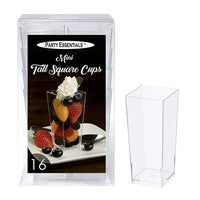 3.5 oz. Mini Tall Square Cups - Clear 16 Ct.