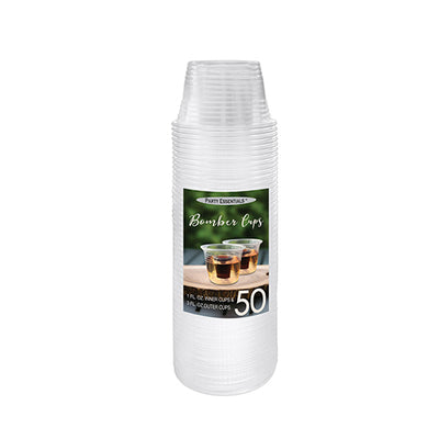 Soft Plastic Bomber Clear Cups 3oz.  50ct.