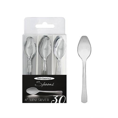 4" Mini Spoons - Silver 30 Ct.