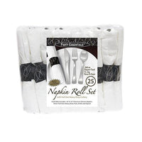 Paper Napkin Rolls Bag Set - Silver 25 Ct.