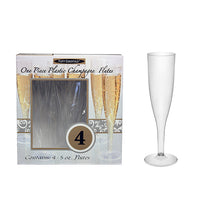 1 PC. CHAMPAGNE FLUTES - CLEAR 4 CT. BOX