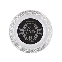 6.25" Lace Plate White w/ Silver Edge 24 Ct.