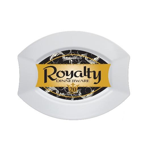 7.5" x 6.25" Royalty Plates - White 20 Ct.