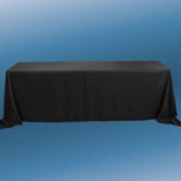 90"x132"  Black Rectangle Poly Tablecloth Full Drop