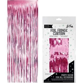 PINK FOIL FRINGE CURTAIN 36" X 96"