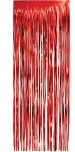 RED FOIL FRINGE CURTAIN 36" X 96"