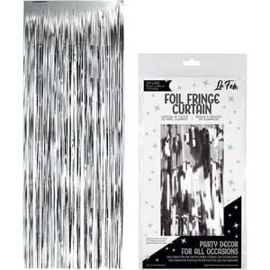 SILVER FOIL FRINGE CURTAIN 36" X 96"