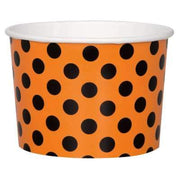 Orange & Black Dots Paper 9oz Ice Cream Cups  8ct