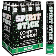 12" CONFETTI SPIRIT STICK - GREEN