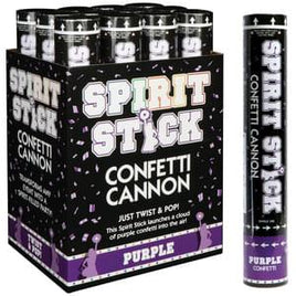 12" CONFETTI SPIRIT STICK - PURPLE
