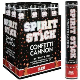 12" CONFETTI SPIRIT STICK - RED