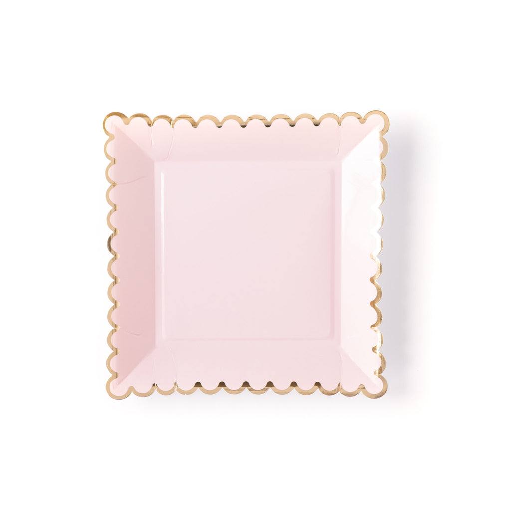 Blush Scalloped Paper Plates 12 ct. 