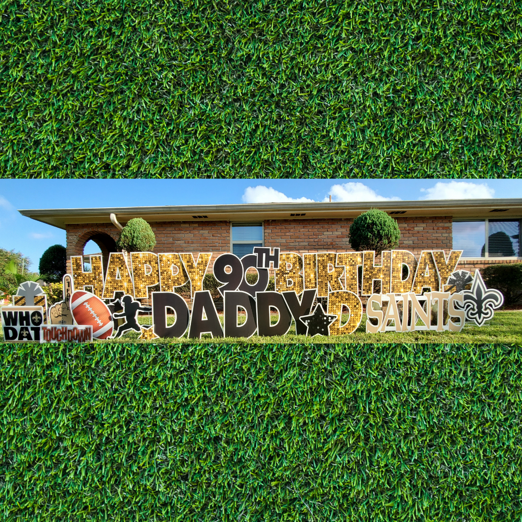 New Orleans Saints Happy Birthday WEEKDAY Yard Card Rental