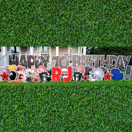 Happy Birthday Spelled Out WEEKDAY Yard Card Rental